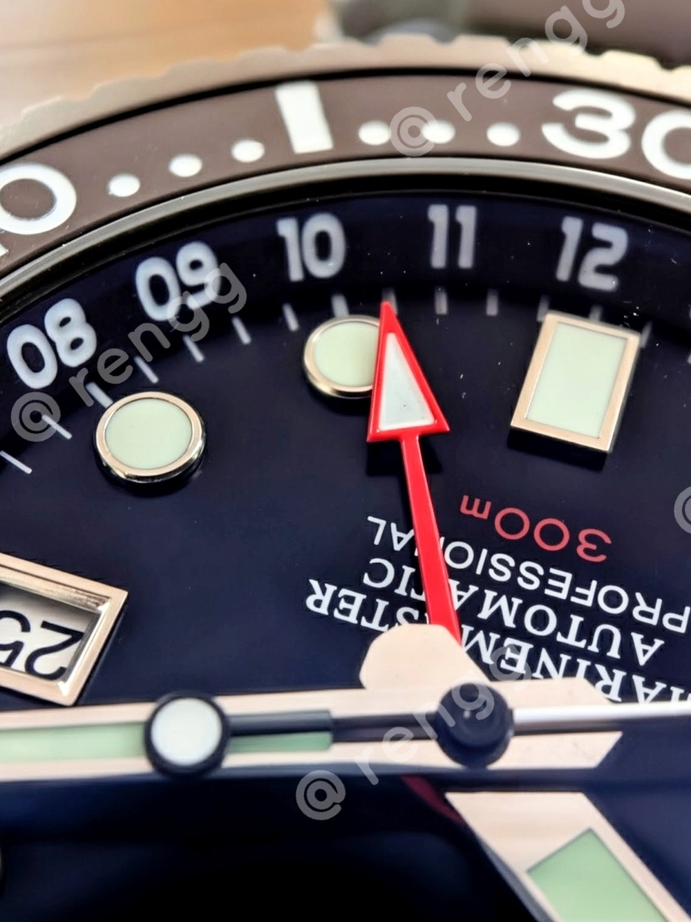 Full Titanium Seiko GMT Turtle Automatic 300m Blue Diver Mod Watch Sapphire AR - Picture 10 of 11